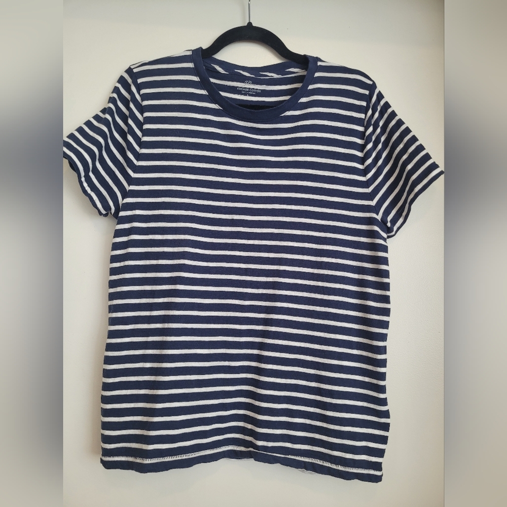 J. Crew Vintage Cotton Striped Tee Size Large
